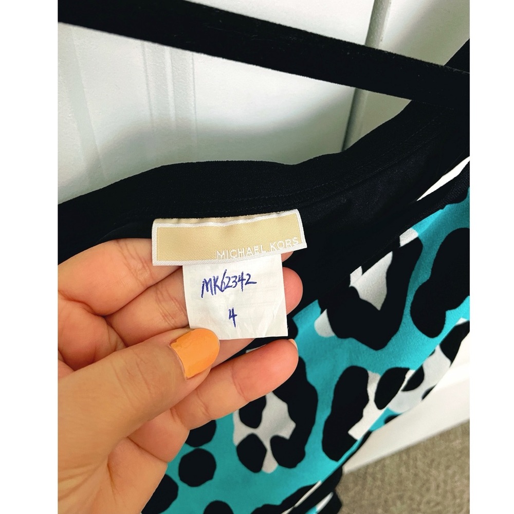MICHAEL KORS BLUE CHEETAH CUTOUT SWIMSUIT - Picture 2 of 7